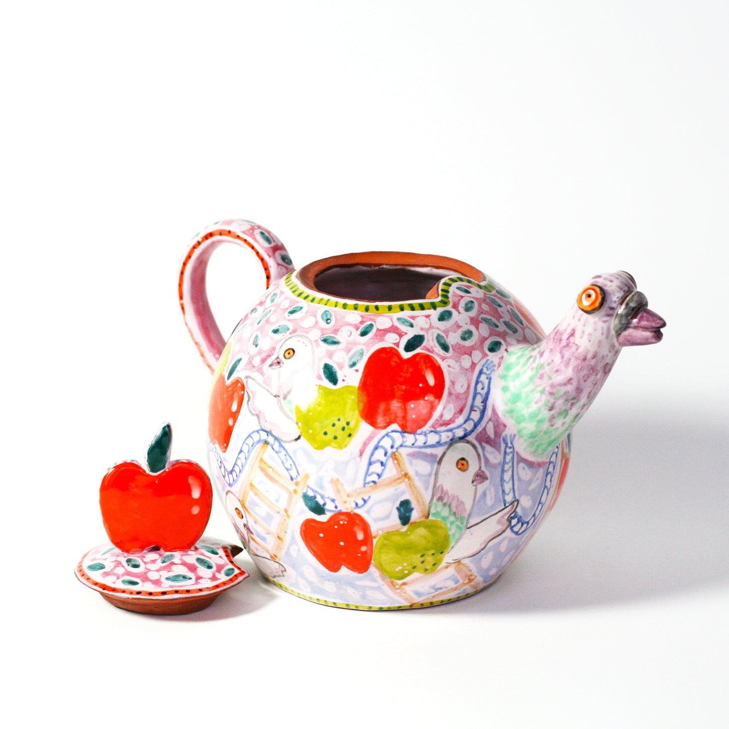 Pigeon in the Big Apple Teapot