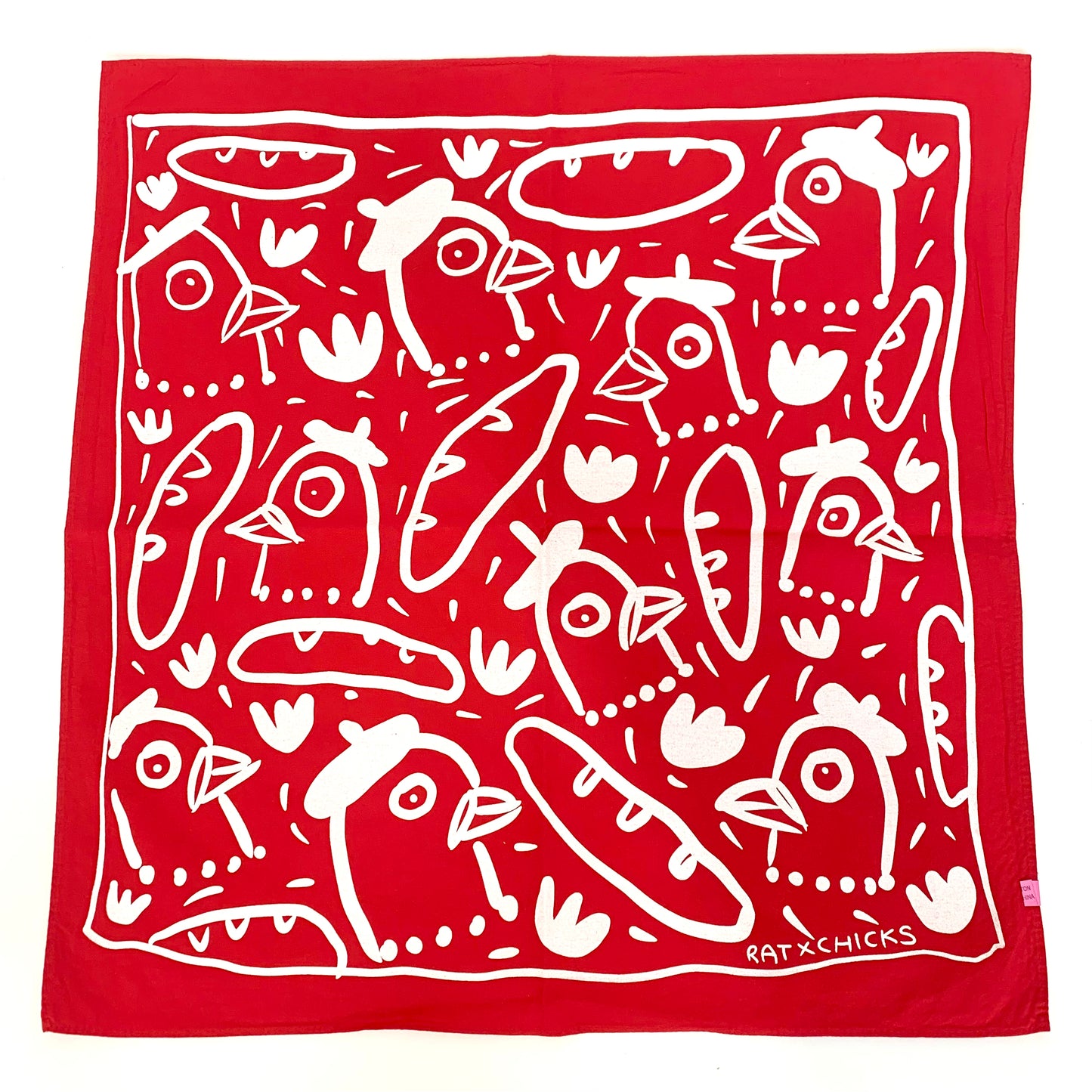 Pigeon Baguette Bandana in Red